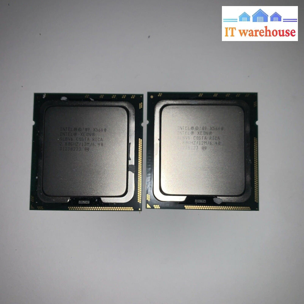 Matching Pair ~ Intel Xeon X5660 SLBV6 6 Cores 2.8Ghz Socket 1366 CPU Processor
