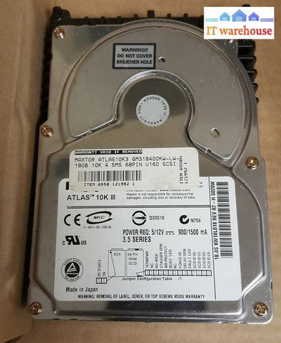 Maxtor Atlas 10K Iii 18Gb 68Pin U160 Scsi 10000Rpm 4.5Ms Hard Drive @@@