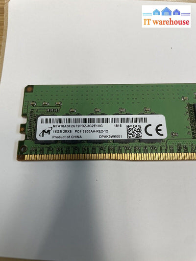 Micron 16Gb Mta18Asf2G72Pdz-3G2E1Vg16Gb 2Rx8 Pc4.3200Aa-Re2-12 Server Memory