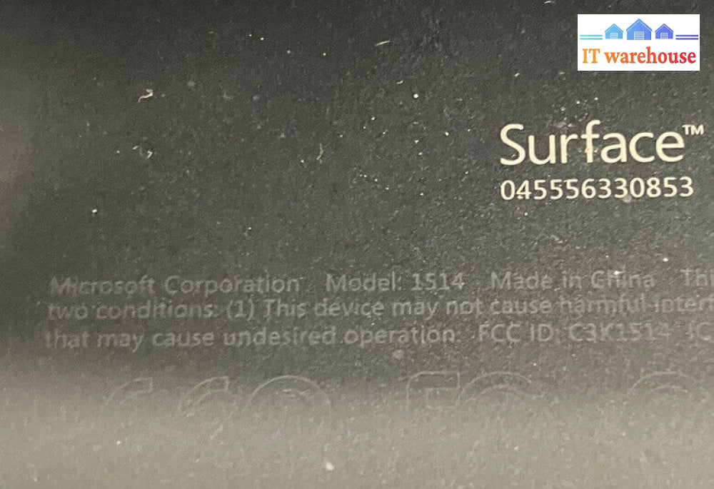 ~ Microsoft Surface Pro 1 1514 I5-3317U 1.7Ghz 4Gb Ram 64Gb Ssd (Screen Bad)