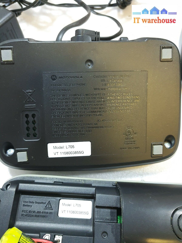 - Motorola L705 2-Handset Dect 6.0 Cordless Digital Answering Phones