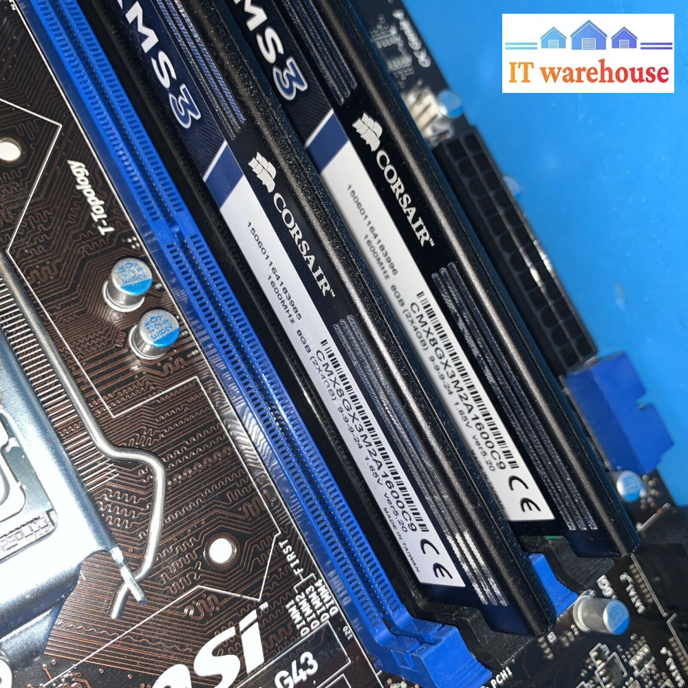 MSI H87M-G43 Intel Motherboard + Intel Core I5 4460 + 8GB (2x4GB) DDR3 RAM