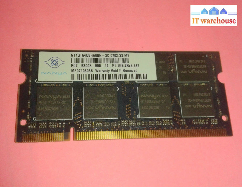 Nanya Nt1Gt64U8Ha0Bn-3C Laptop Ram 1Gb 2Rx8 Pc2-5300S-555 Ram