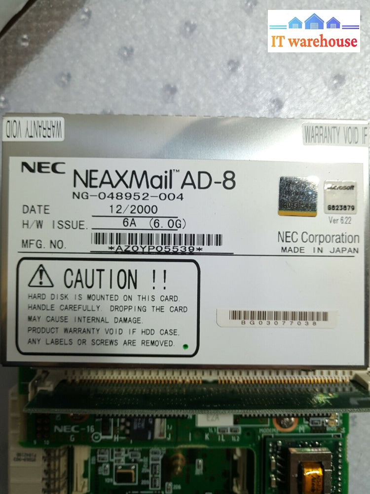 - Nec Neax 2000 Ivs Neaxmail Ad-8 Voicemail Card Ng-048952-004