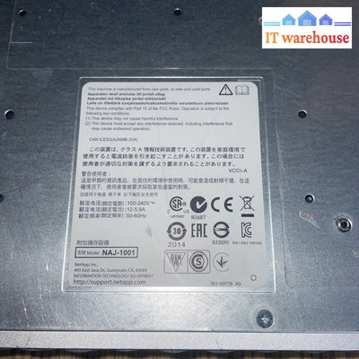 Netapp Naj-1001 24 Bay Array 2X Iom6 Controllers/ Power Supplies/24X 900Gb Hd