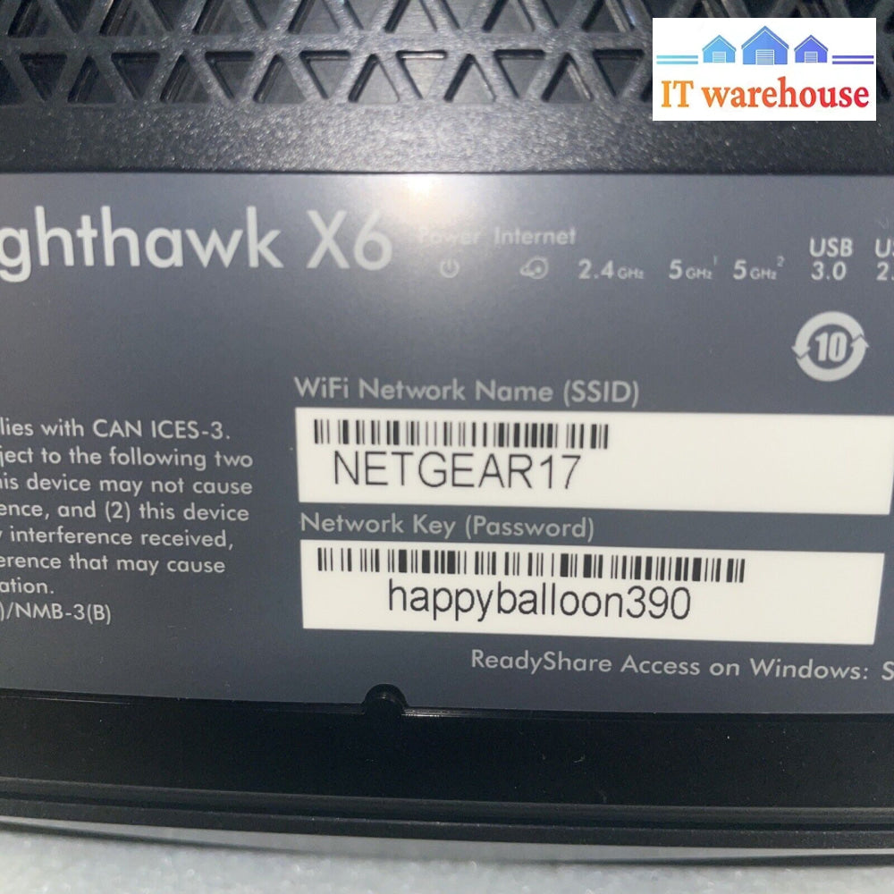 Netgear R8000-100Nas Nighthawk X6 Ac3200 Triband Wifi Router