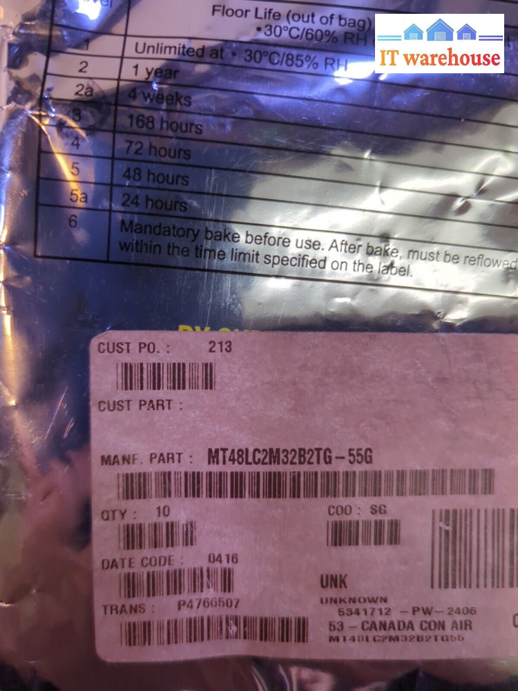- New 10Pcs Micron Mt48Lc2M32B2Tg 55G Ic Dram Memory 64Mbit