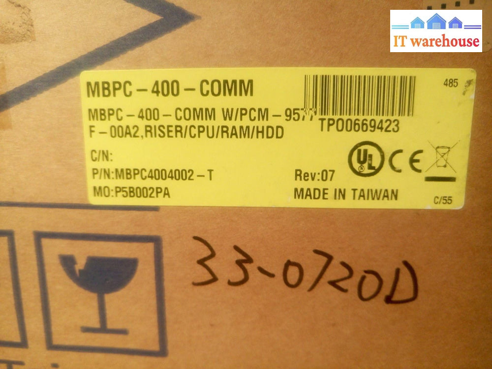 - New In Box Advantech Mbpc-400 Industrial Computer Mbpc4004002-T