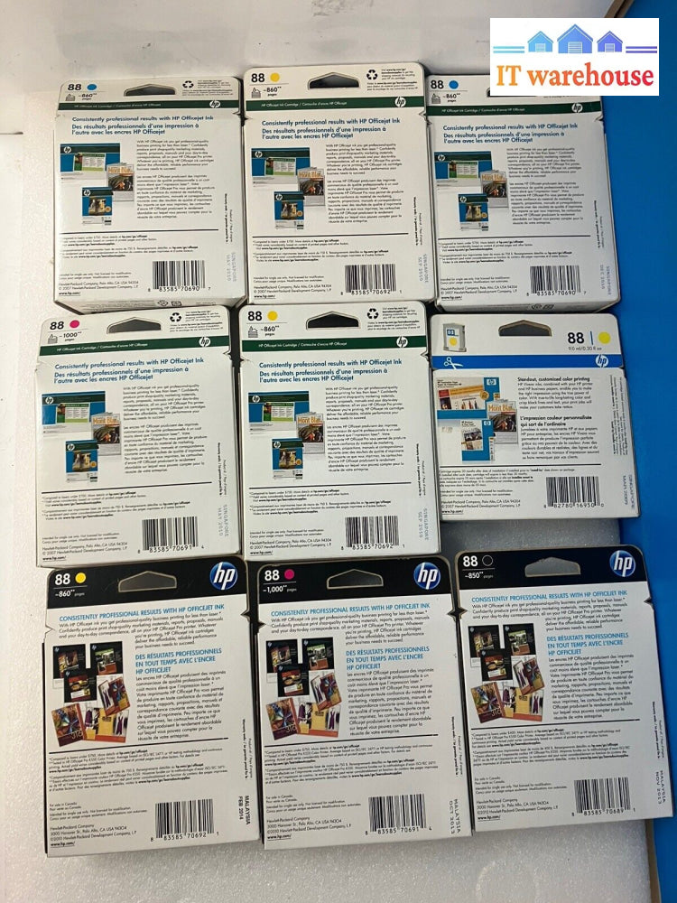 ~ (New Sealed) 9X Genuine Hp Officejet 88 Mixed Color Cartridge (Exp 2010-2013)