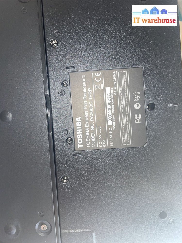 New ~ Toshiba Express Port Replicator Ii Pa3680C-1Prp Docking Station