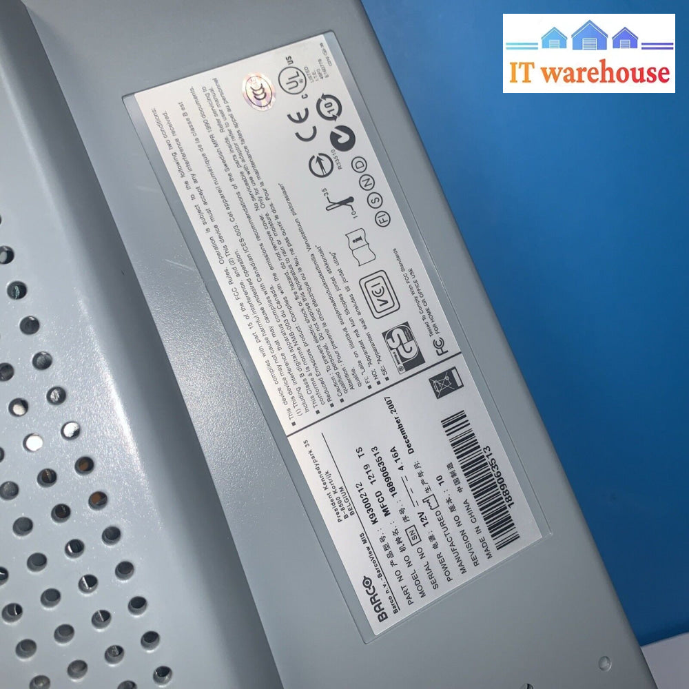 Nice ~ Barco MFCD 1219 TS K9300212 19’’ Medical LCD Monitor
