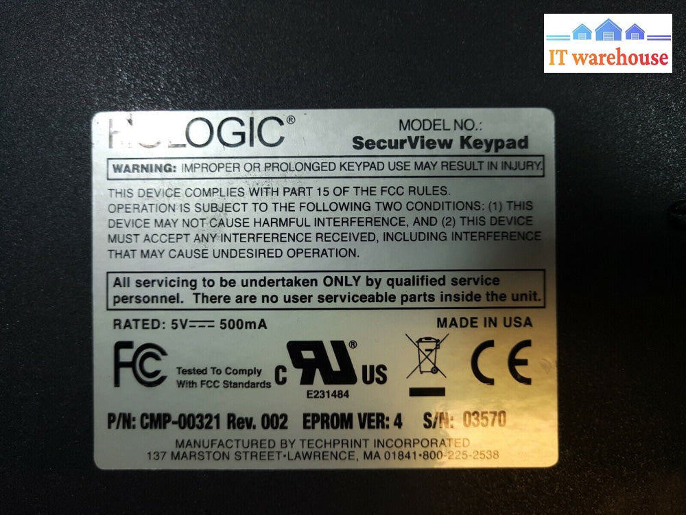 - (NICE)Hologic SecurView Keypad CMP-00321 USB Diagnostic Workstation Controller
