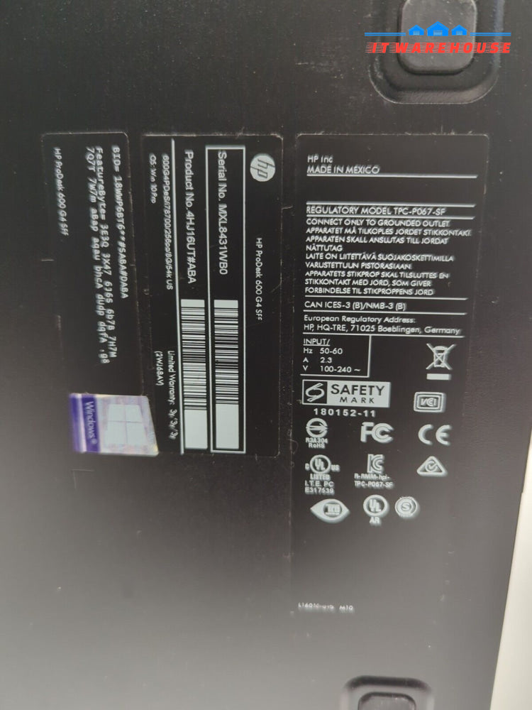 (NICE) HP ProDesk 600 G4 SFF PC/ i7-8700/8GB DDR4/256GB SSD + 2TB HDD /Win10 Pro-