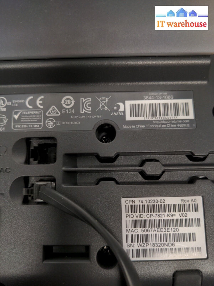 - (Nice) Lot Of 7 Cisco Ip Phone 7821 Voip (Cp-7821-K9) W/ Stand & Handset