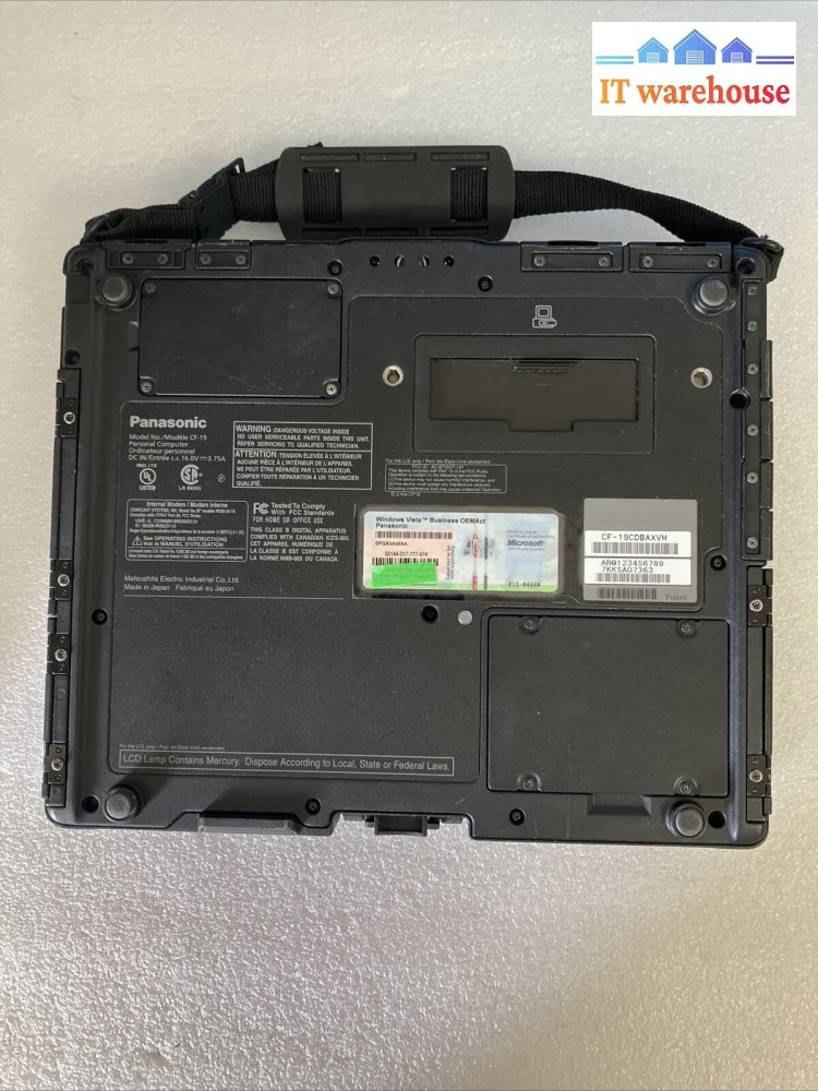 Nice ~ Panasonic Toughbook Cf-19 10.4’ Core Duo U2400 4Gb Ram 250Gb Laptop Winxp