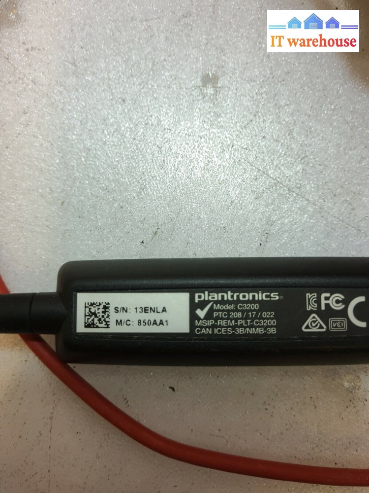 - (Nice) Plantronics C3200 C3225T Binaural Headset W/Usb Adapter Tested