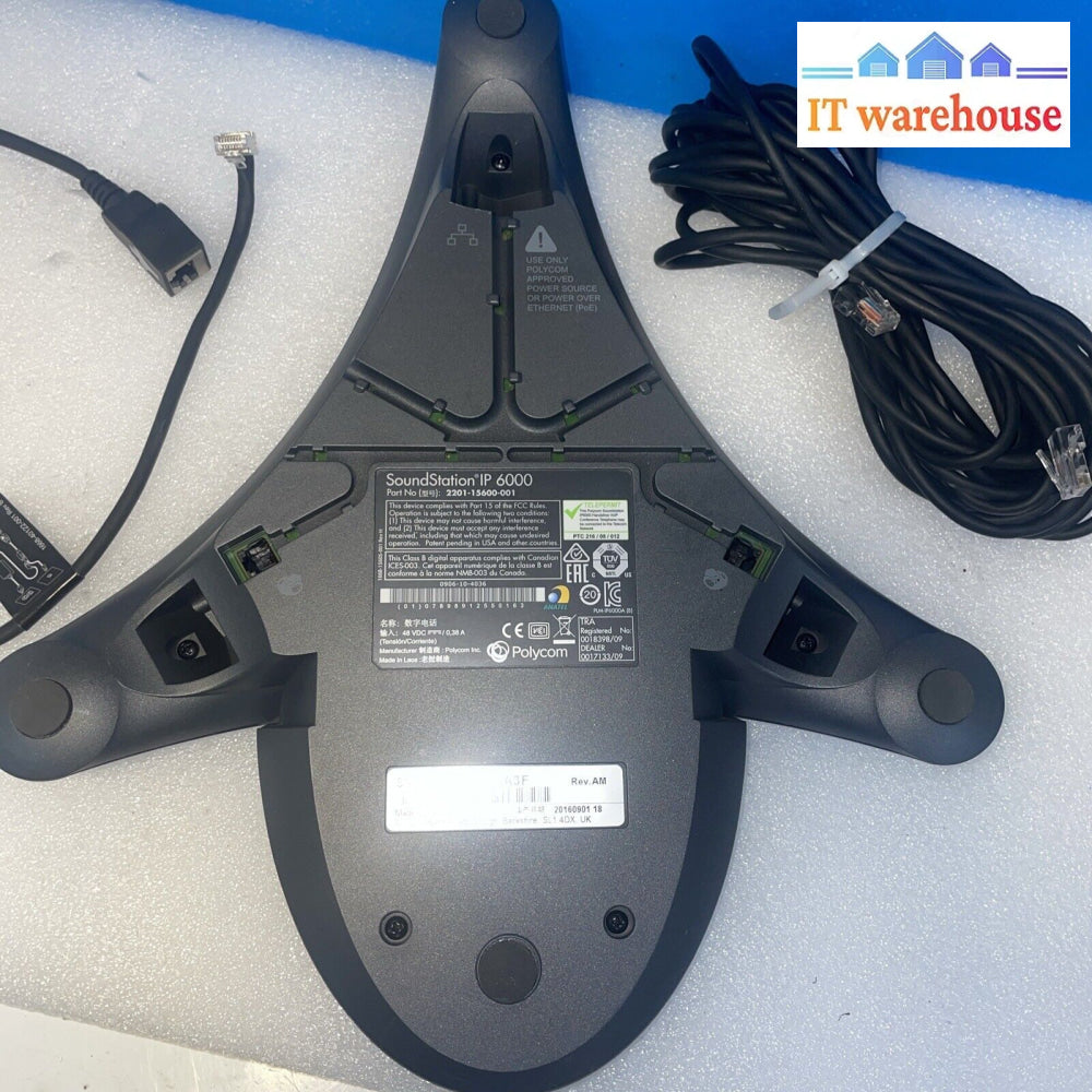 Nice ~ Polycom Soundstation Ip 6000  2201-15600-001 Voip Phone Conference Unit