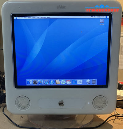 ~ (Nice) Vintage Apple Emac 2003 Powerpc G4 1Ghz 1Gb Ram 80Gb Hdd Wifi Os X 10.6