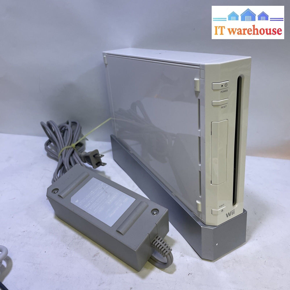 Nintendo Wii Console Rvl-001 White Tested Working + Power Supply