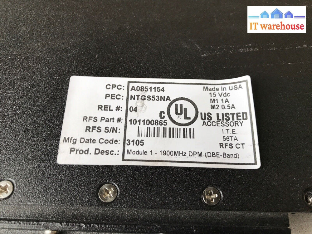 Nortel Networks Duplexer Preselector Module 1900Mhz A/D Band Ntgs53Na 04