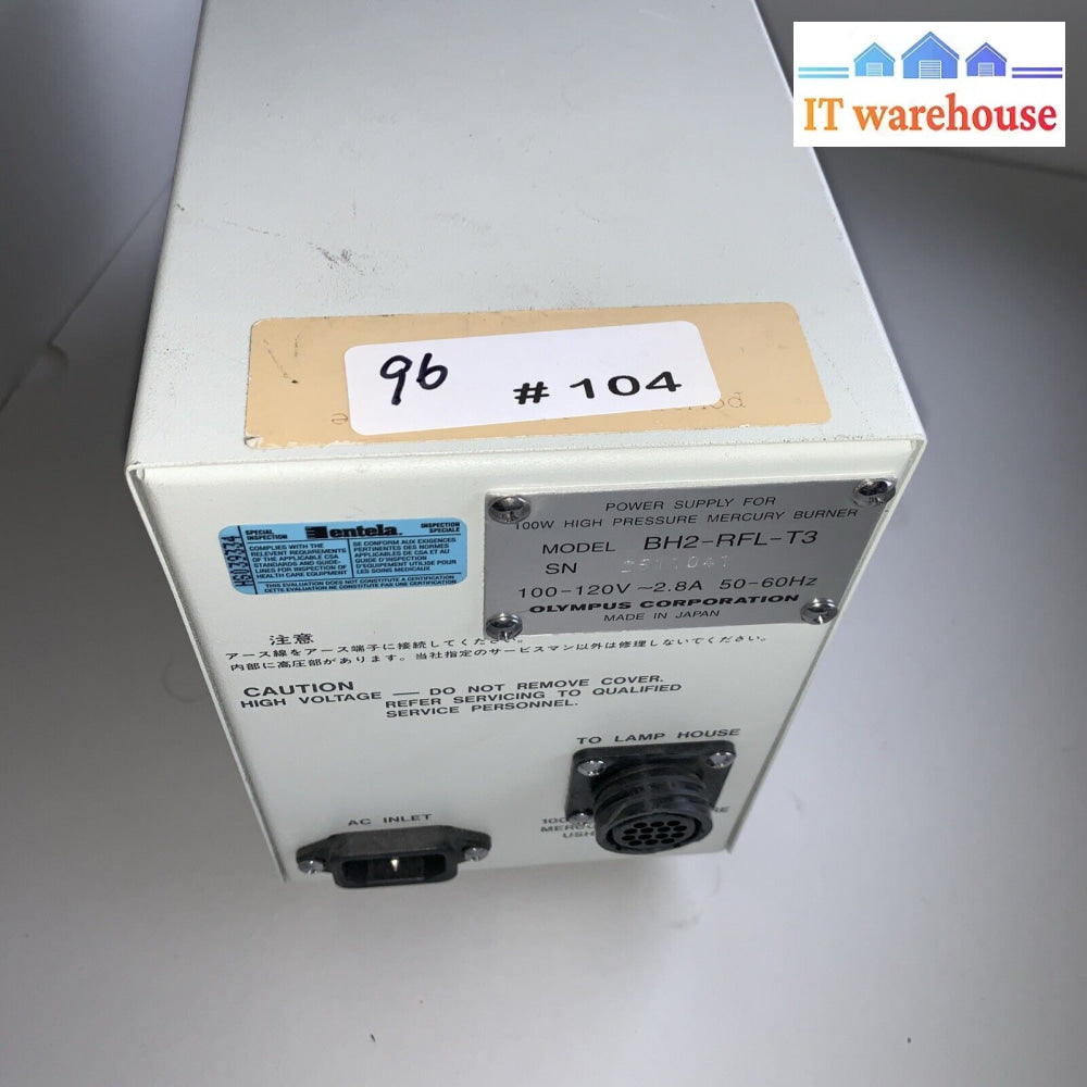 Olympus Bh2-Rfl-T3 High Pressure Mercury Burner Power Supply 100W