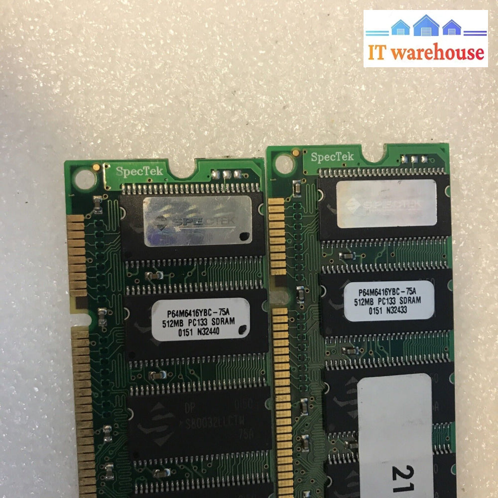 One Pair ~ 512Mb Pc133 Sdram Dimm 168-Pin Non-Ecc Desktop Memory