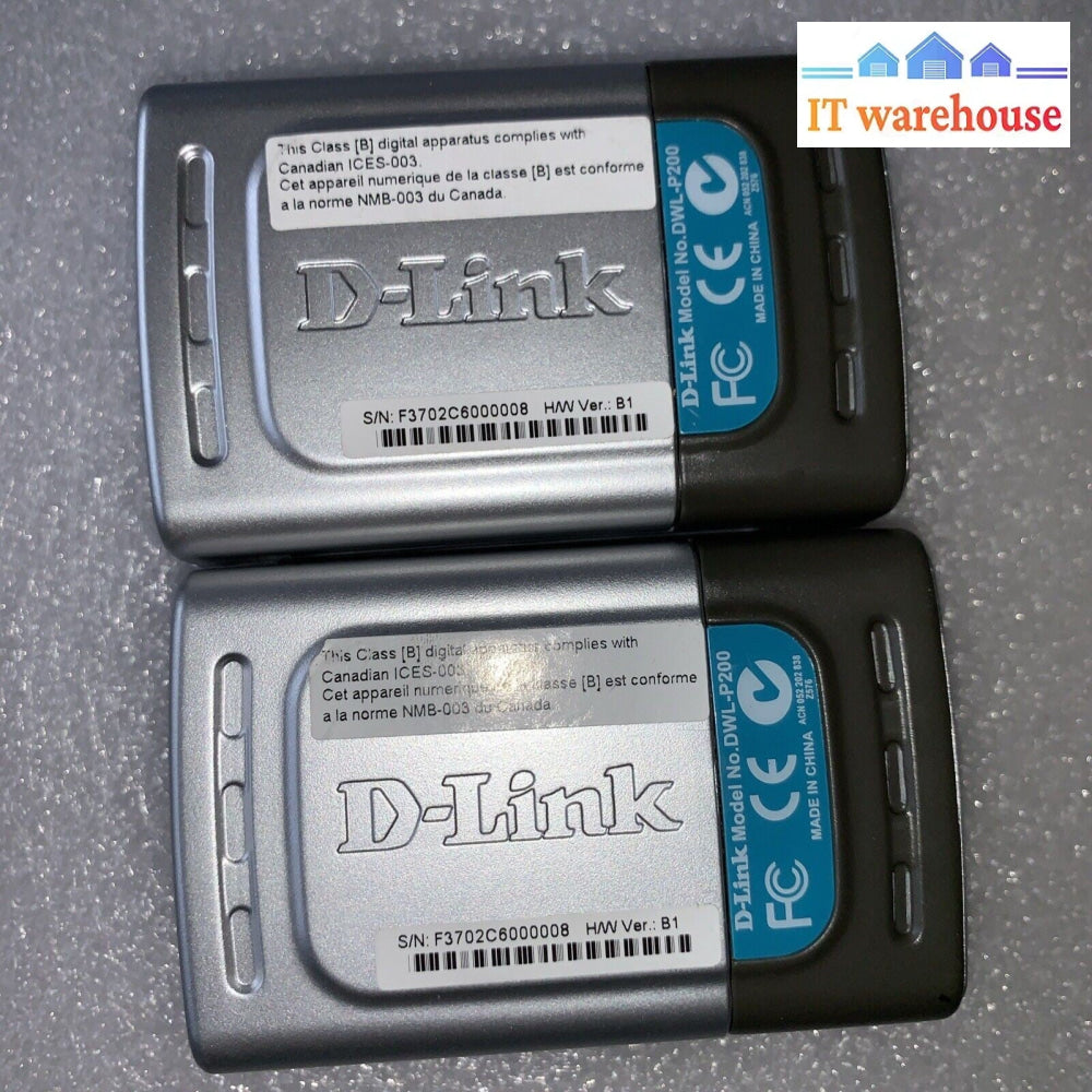 Pair of D-Link DWL-P200 Power Over Ethernet Adapter (no AC adapters)