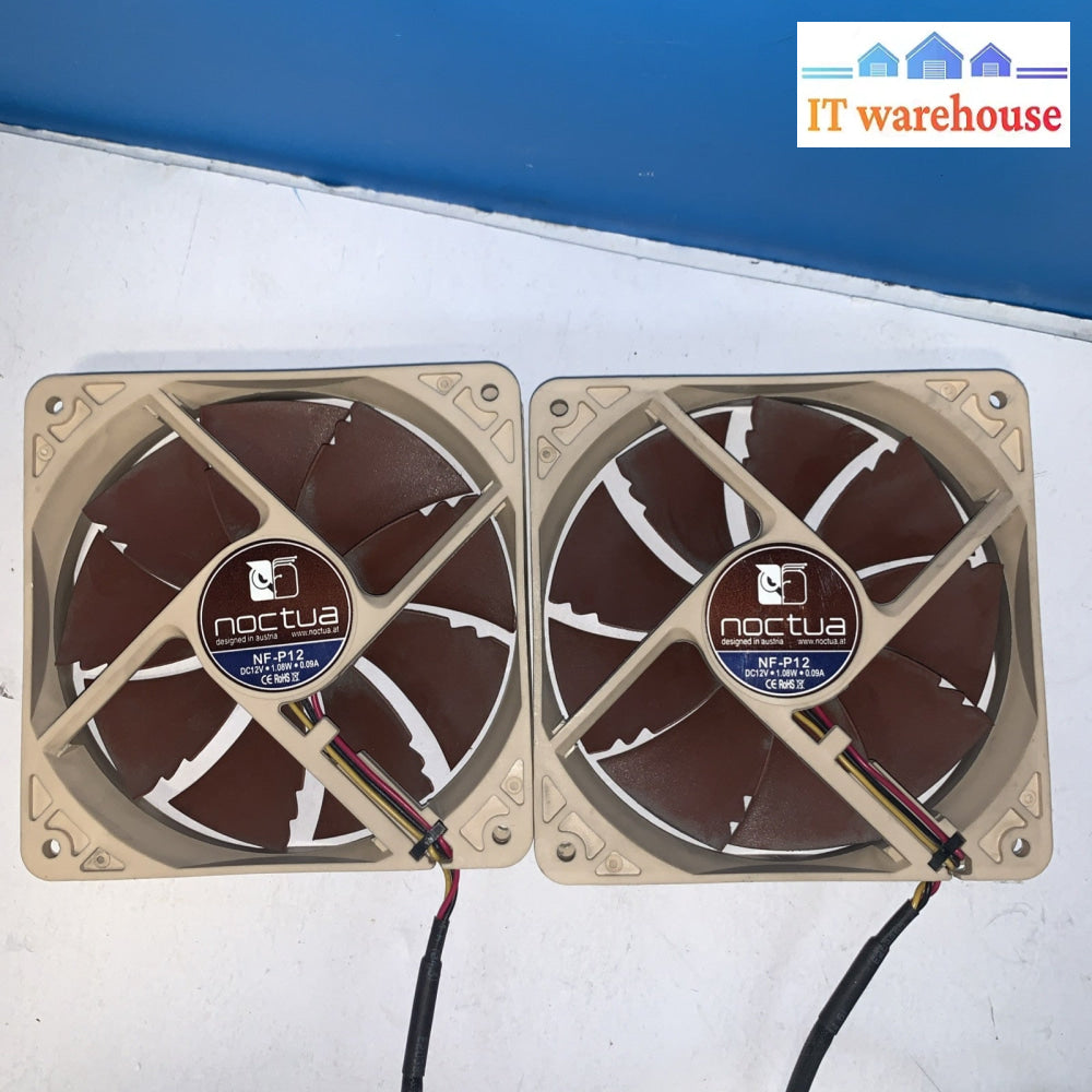 Pair Of Noctua NF-P12 PWM 120MM Case Fans 12V 0.09A (3 Pin)