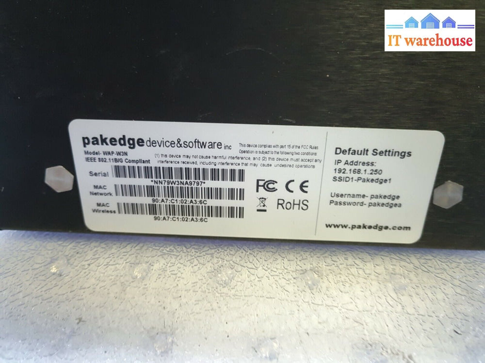 - Pakedge Enterprise Wap-W3N Class Wireless N Access Point With 3001 Poe Psu