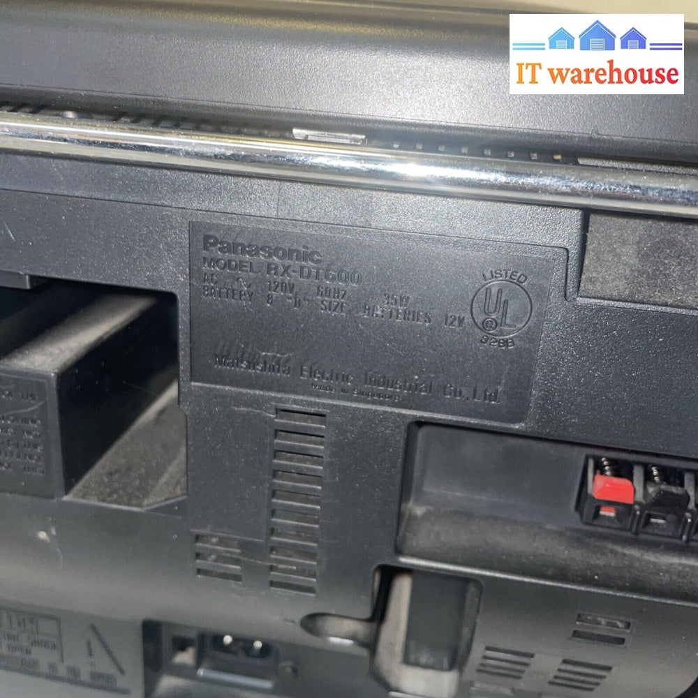 Panasonic Double Cassette Rx Dt600 Stereo Radio Ghetto Blaster (1× Speake Only)