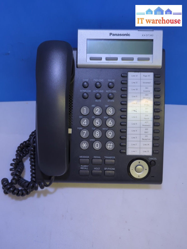 Panasonic KX-DT343 Backlit LCD Display 24 Button IP Phone