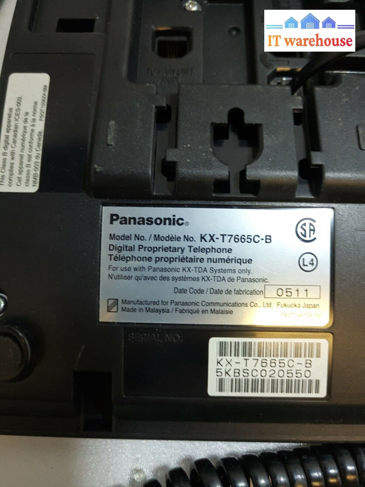 - Panasonic Kx-T7665 Kx-T7665C-B Digital Display Telephone