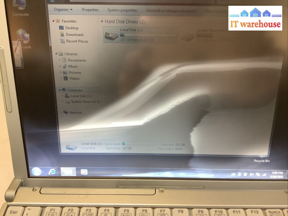 Panasonic Toughbook Cf-T8 12.1”Laptop Intel C2D 1.6Ghz 3Gb Ram 250Gb Hdd Win 7