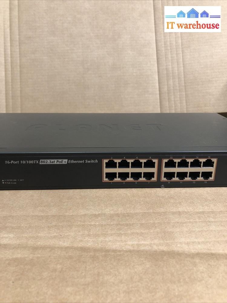 + Planet Fnsw-1600P 16-Port 10/100Tx 802.3At Poe + Ethernet Switch
