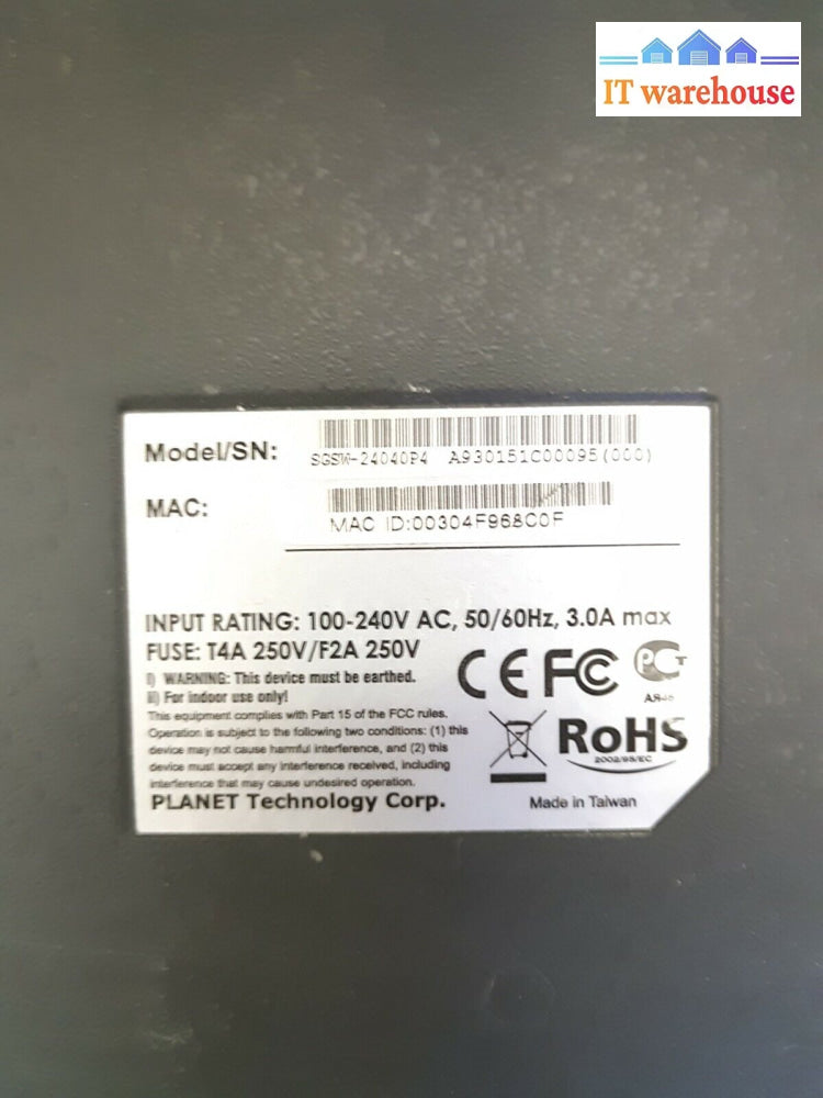 - Planet Networking Sgsw-24040P4 24-Port Gigabit Poe Managed Switch
