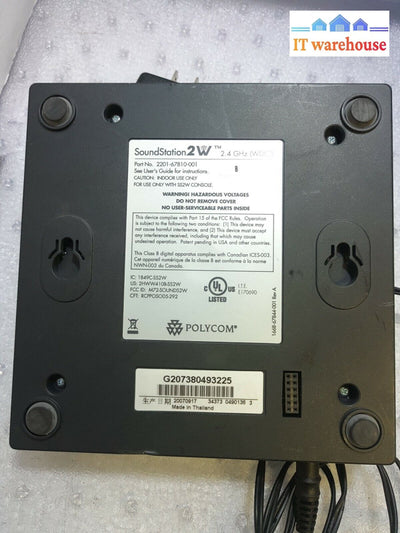 - Polycom Soundstation 2W 2201-67810-160 1.9Ghz Wireless Base Station W/Ac