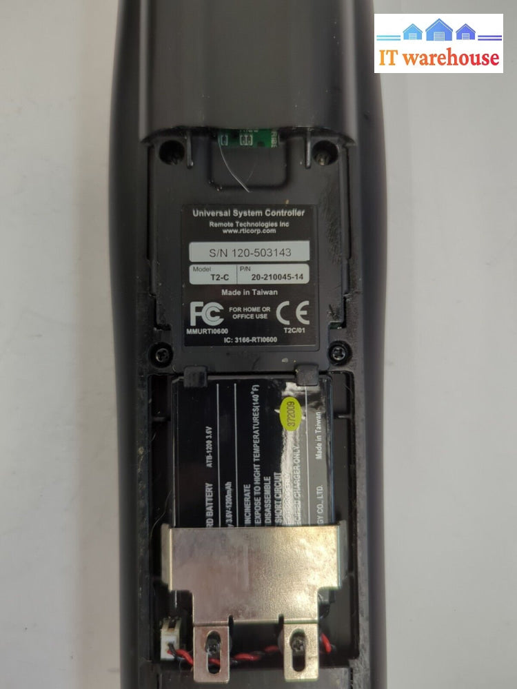 RTI T2-C Remote Control w/Charging Station & AC Adapter (Good Battery)