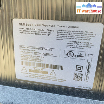 SAMSUNG 65 IN QM65N QMN Series LH65QMNEBGC/GO Main board