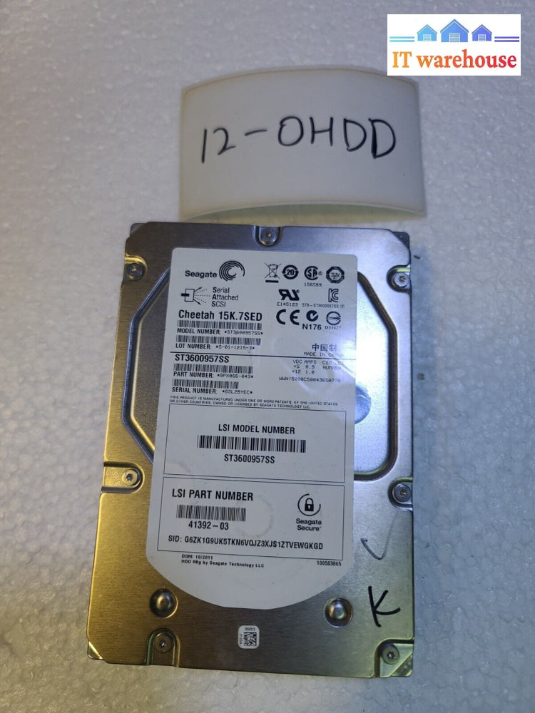 - Seagate Cheetah 15K.7Sed 600Gb 3.5’’ Sas 6G 16Mb St3600957Ss Hdd Tested