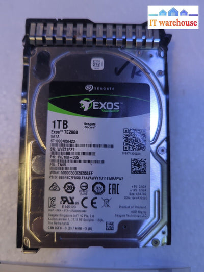 - Seagate Exos St1000Nx0423 1Tb 7.2K 6Gb/S 2.5” Sata Hard Drive W/Tray Tested