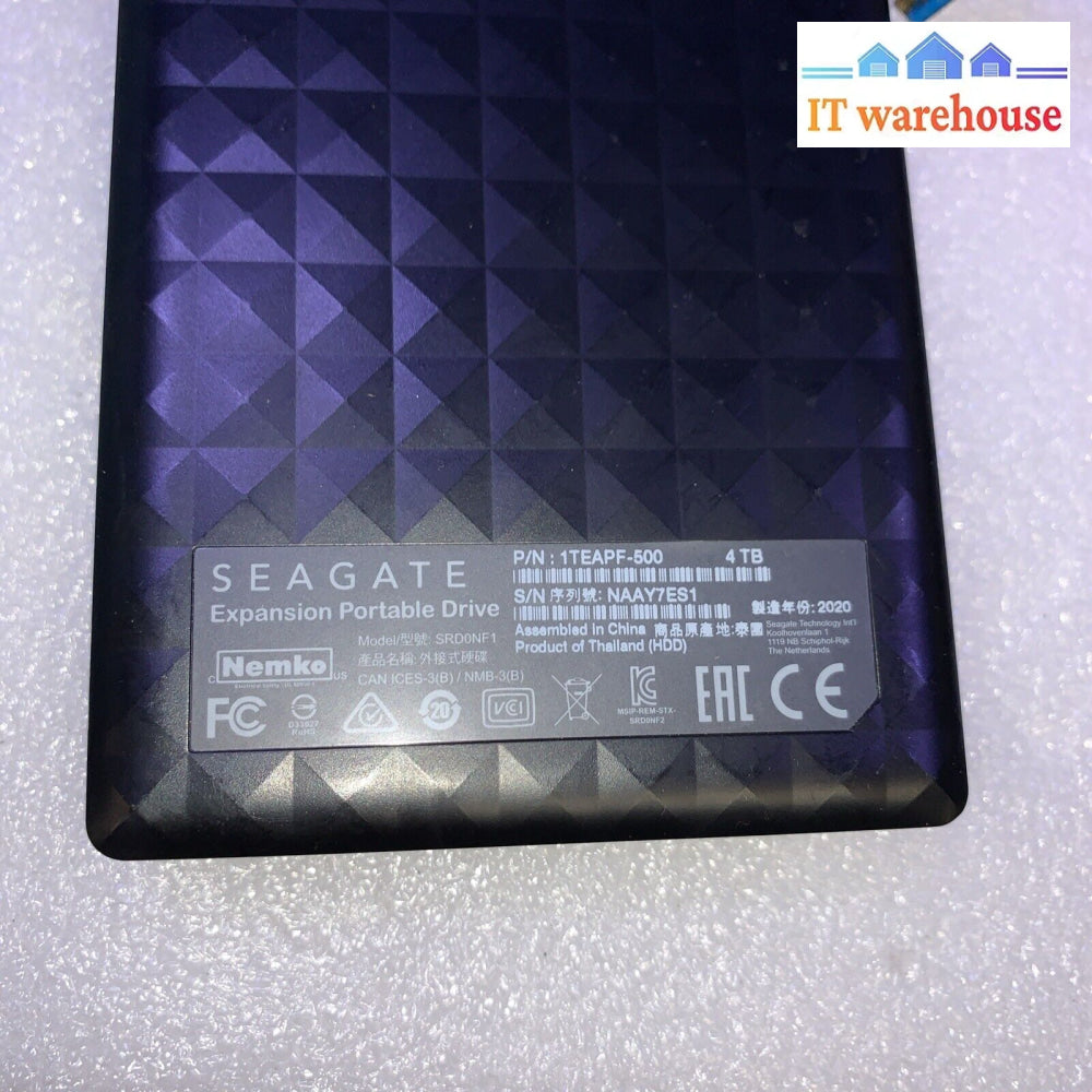 Seagate Expansion Portable 4Tb External Hard Drive Desktop Hdd – Usb 3.0