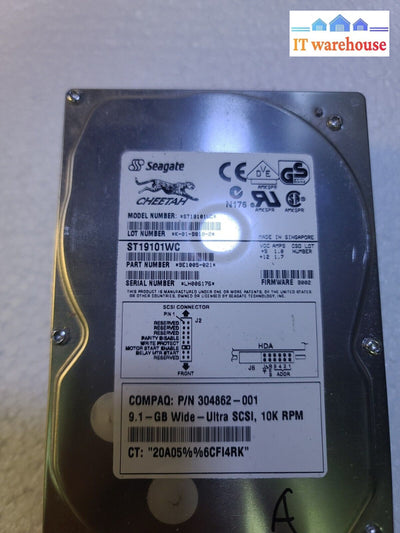 - Seagate St19101Wc 9.1Gb 80 Pin Scsi Hard Drive Compaq On 304862-001
