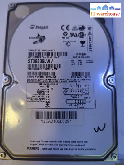 - Seagate St39236Lwv 9N3022-002 9G 68Pin Scsi 16Mb Hard Drive Disk