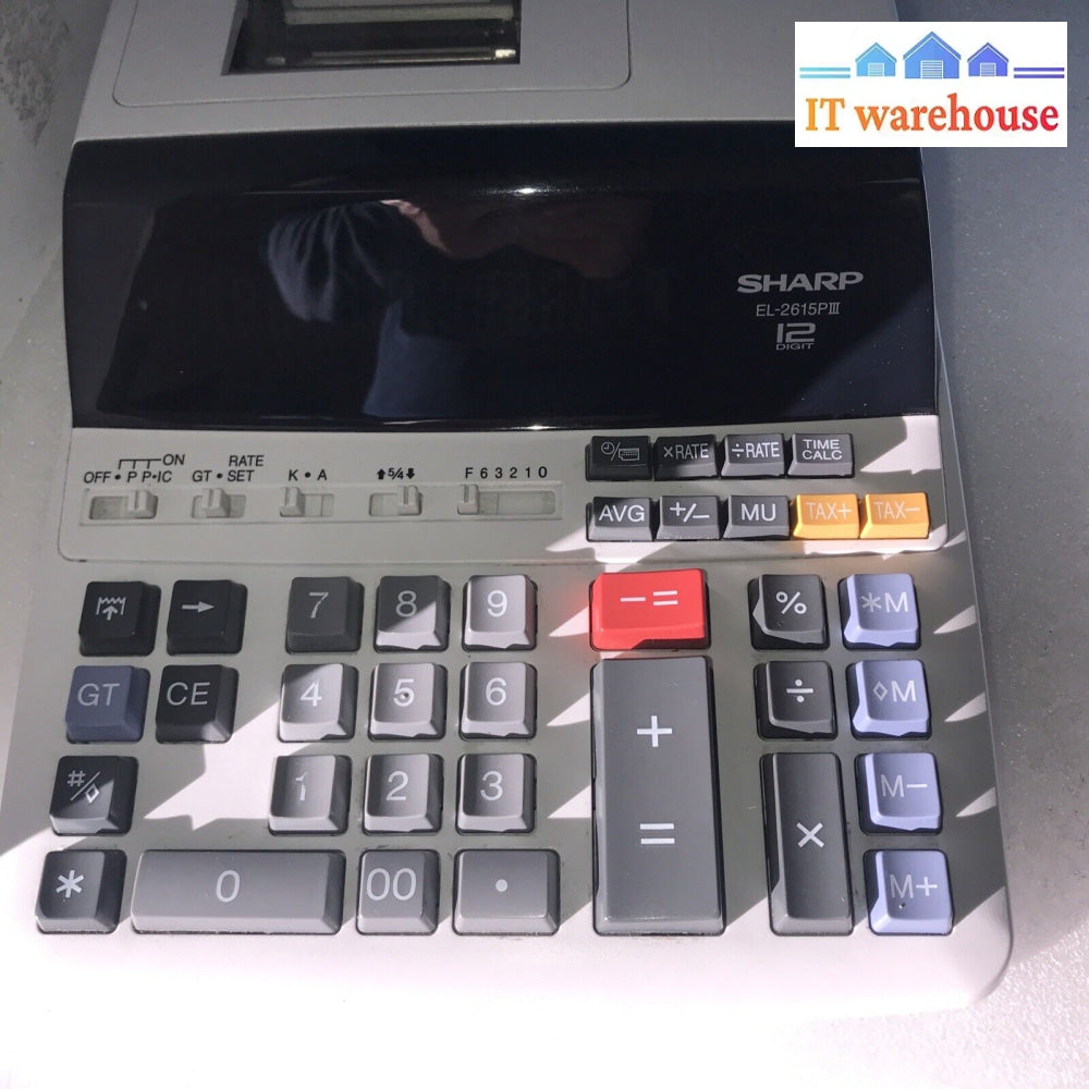Sharp El-2615Piii Electronic Printing Calculator Tax & Gt Function