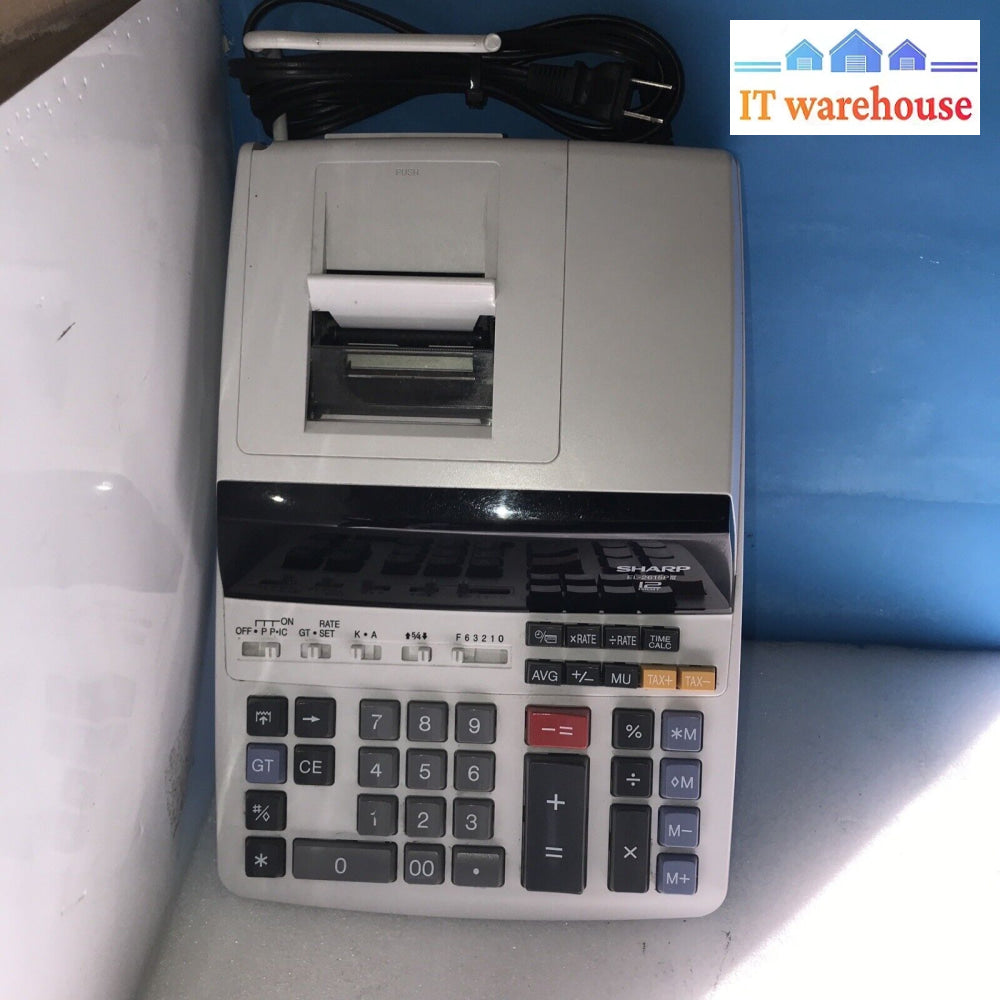 Sharp El-2615Piii Electronic Printing Calculator Tax & Gt Function