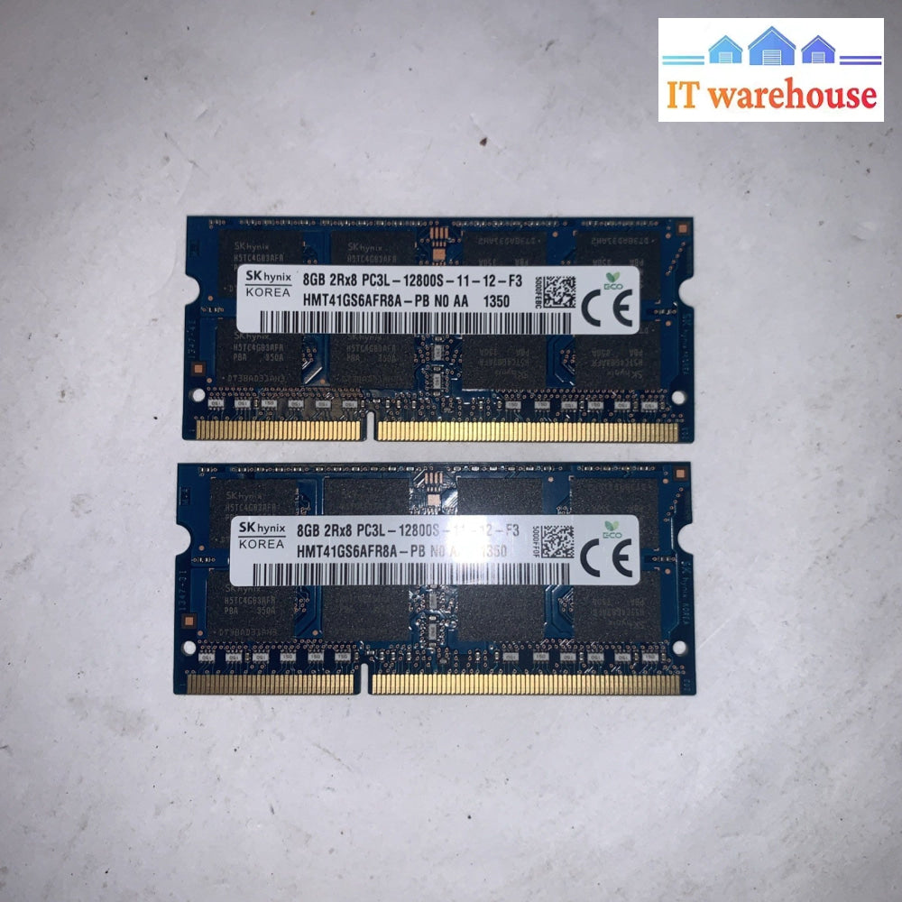 SK Hynix 16GB 2x8GB DDR3L 1600 Laptop RAM PC3L-12800S HMT41GS6AFR8A