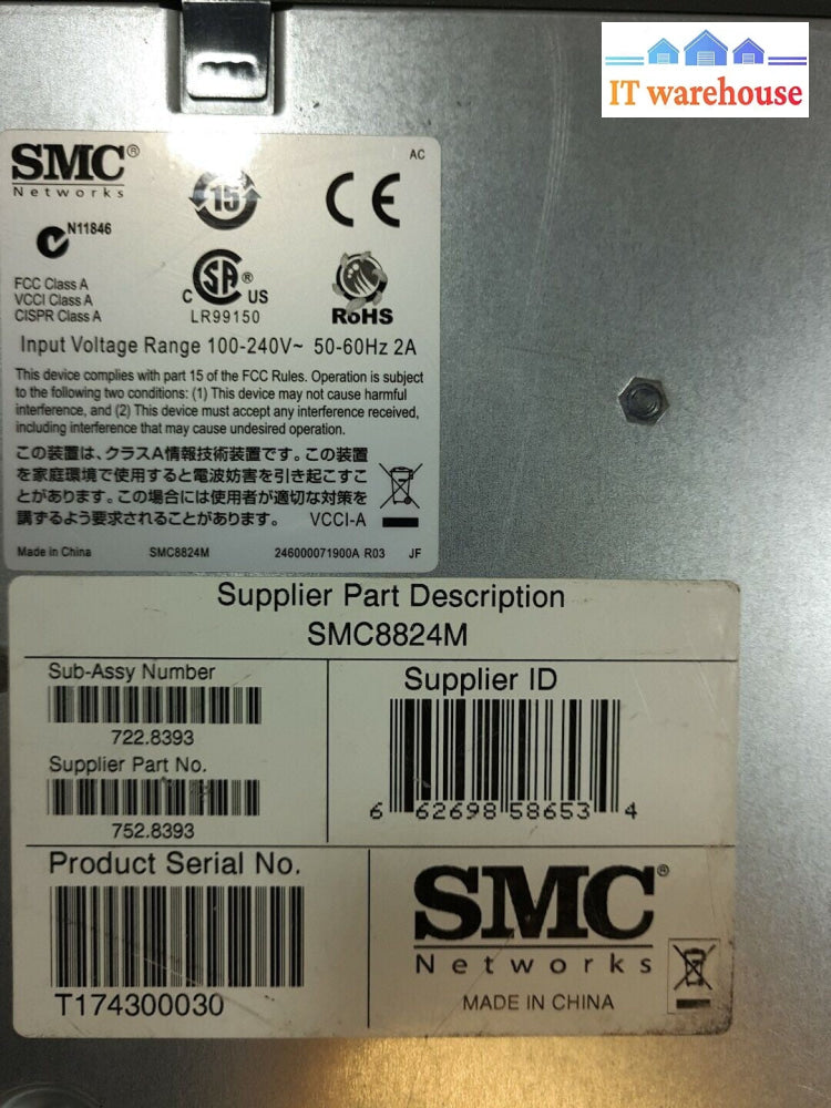 - SMC Networks 8824M TigerStack II SWITCH SMC8824M