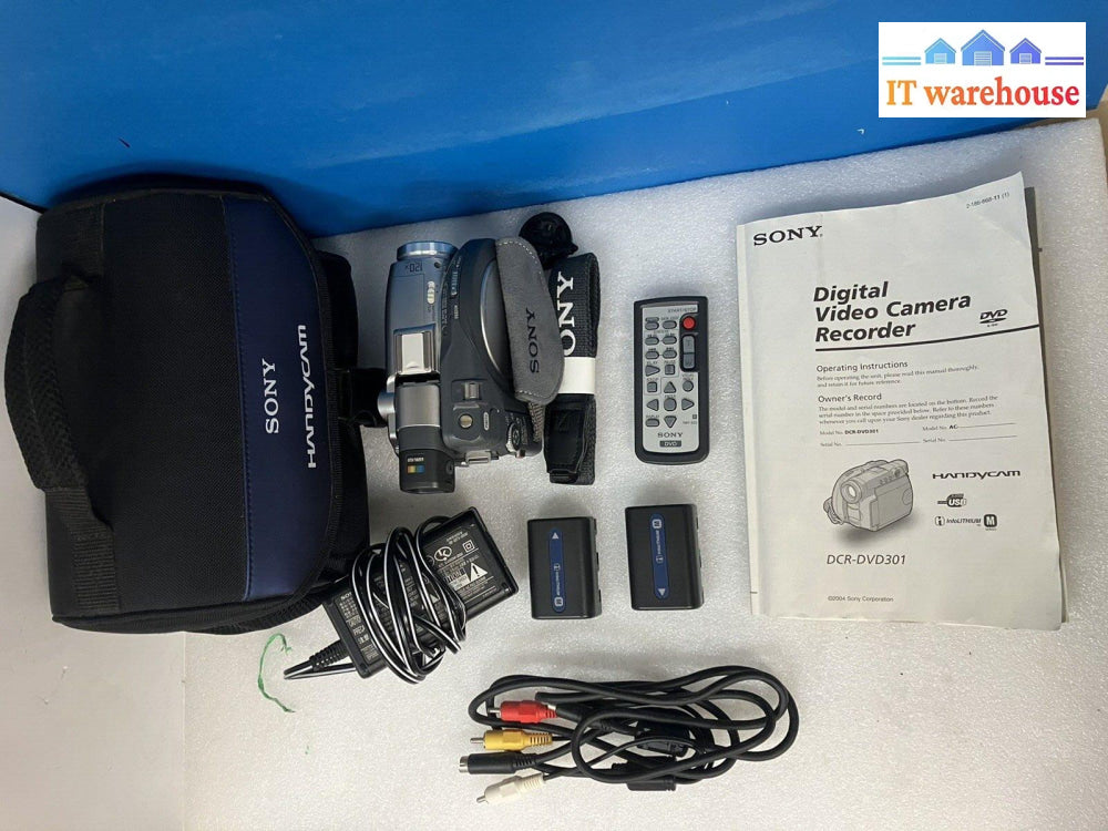 Sony Dcr-Dvd301 Digital Video Camera Dvd Recorder Bundle + Accessories ~