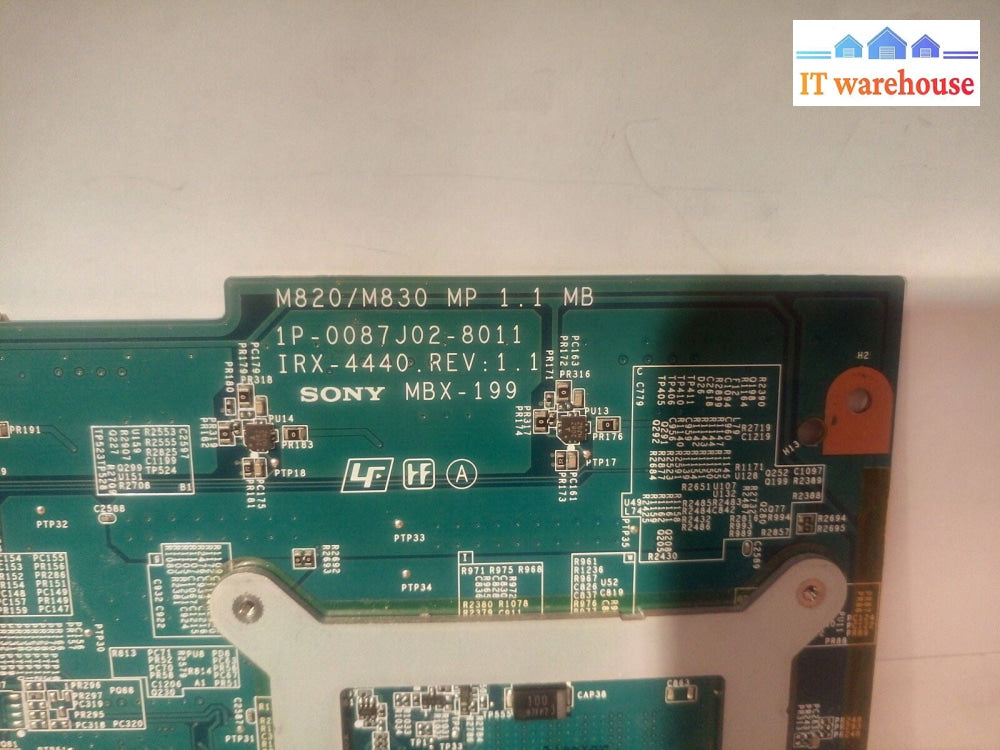 - Sony M820 / M830 MOTHERBOARD 1P-0087J02-8011 IRX-4440 MBX-199 (AS IS)
