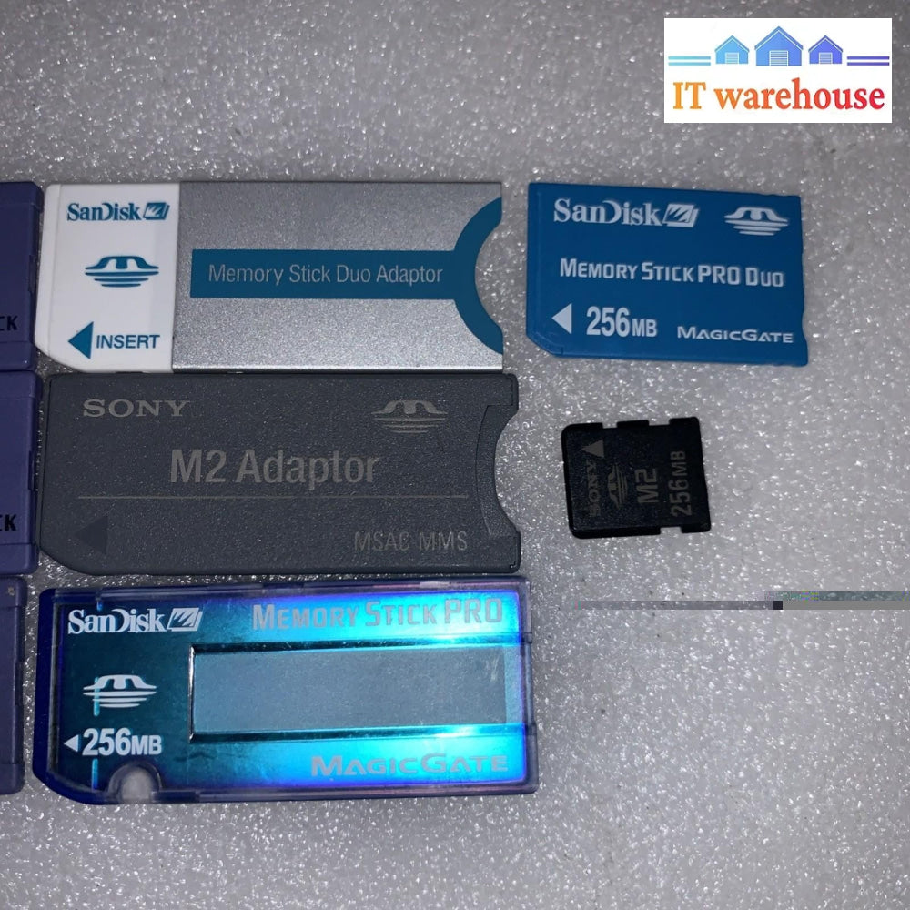 Sony Memory Sticks –64MB / 16MB / 128MB / 256MB PRO + PRO Duo + M2 + Adaptors
